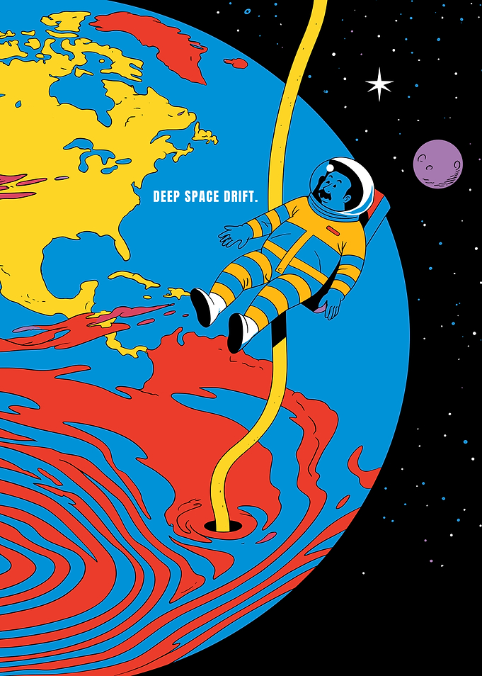 Astronaut Drifting in Deep Space
