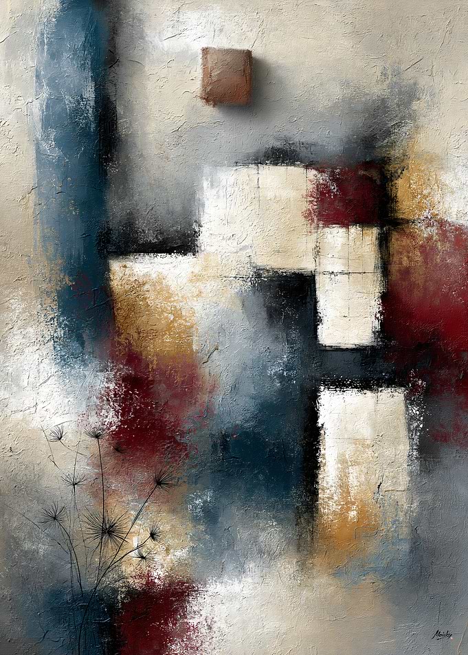 Wabi-Sabi Abstract Modernism No. 03 – Fleeting Seeds Wall Art
