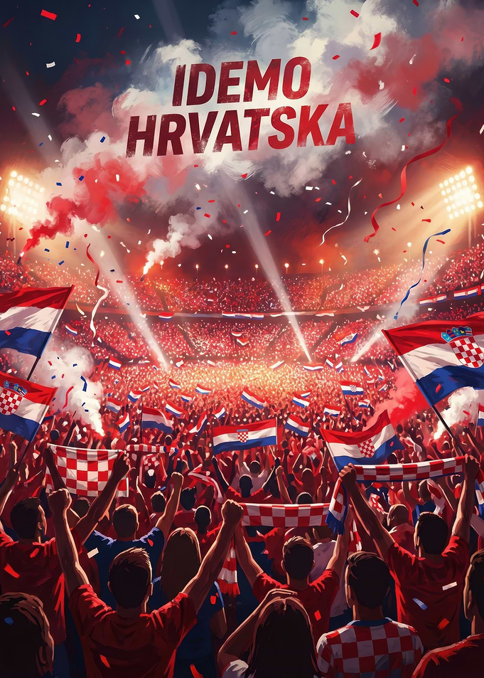 Croatian Fans in Stadium
