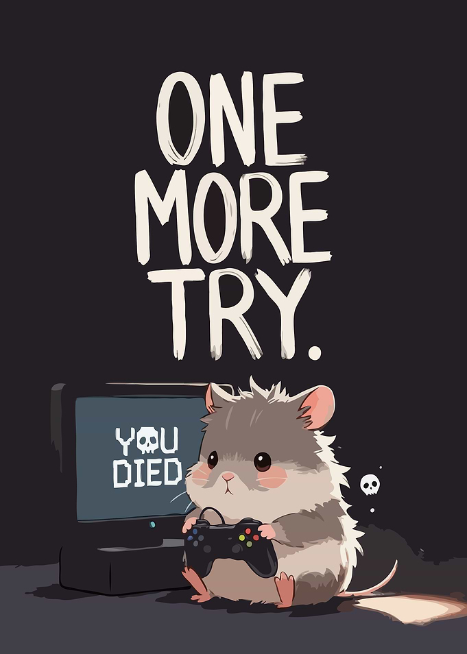 Cute Hamster Gaming 'One More Try'