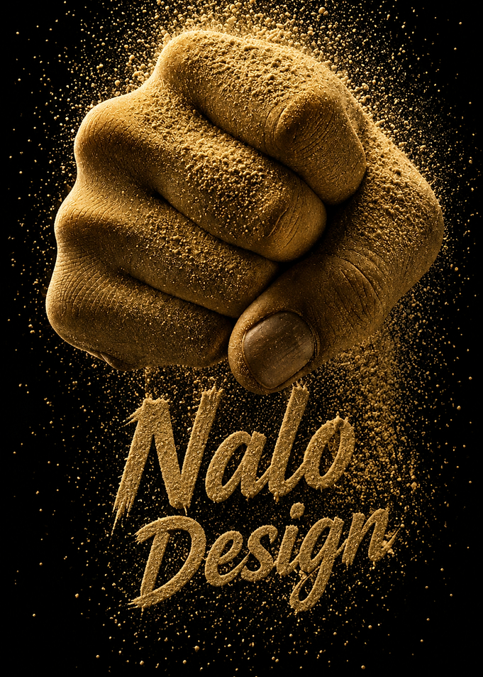 Fist with Gold Dust and Text