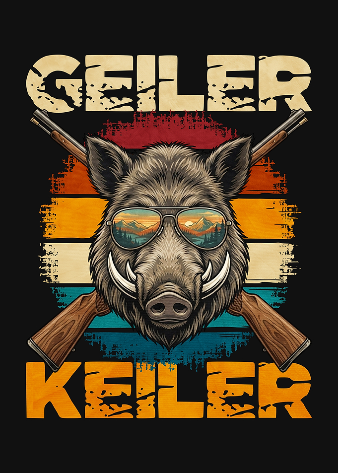 Cool Boar with Guns and Sunset Geiler Keiler