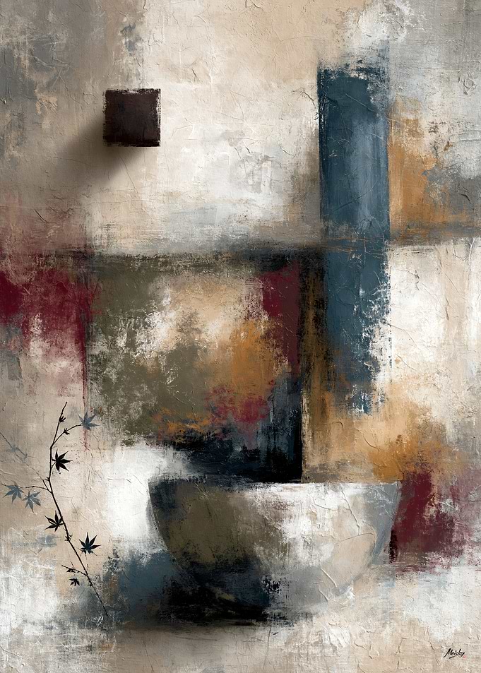 Wabi-Sabi Abstract Modernism No. 02 – Offering Bowl Wall Art