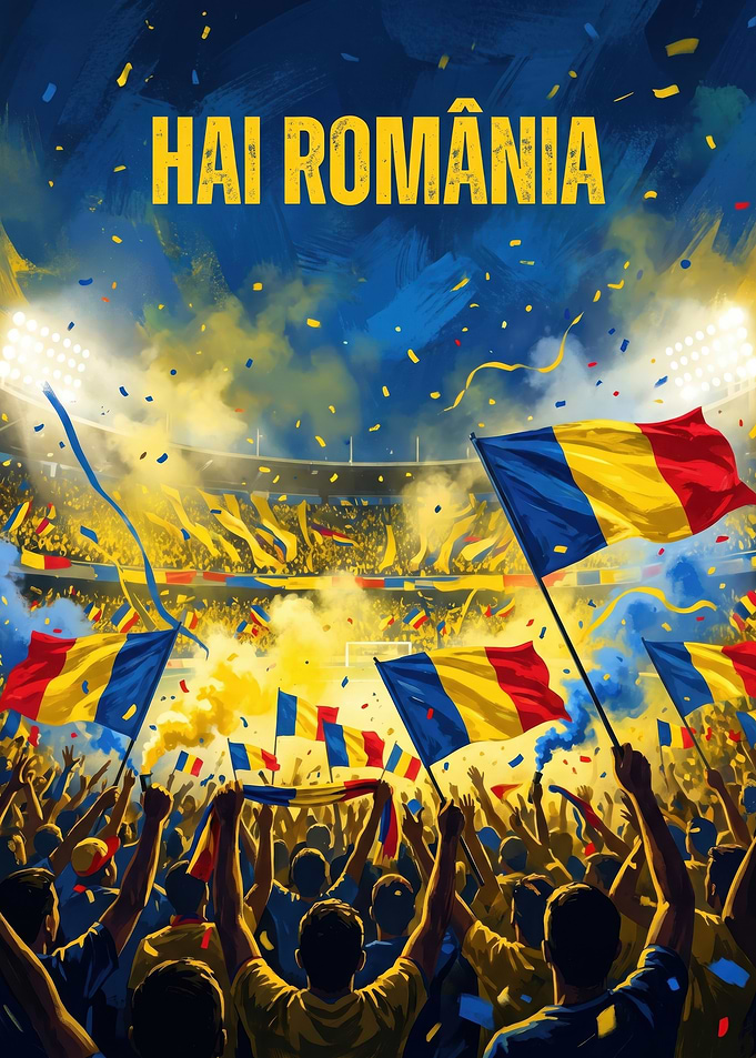 Romanian Football Fans Celebrate