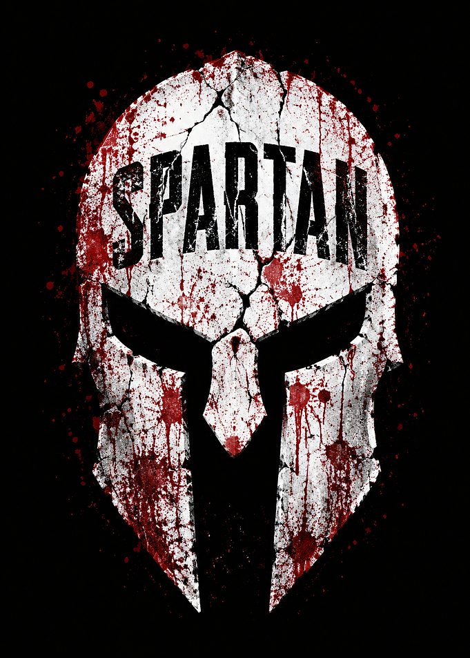 Spartan Helmet with Blood Splatter