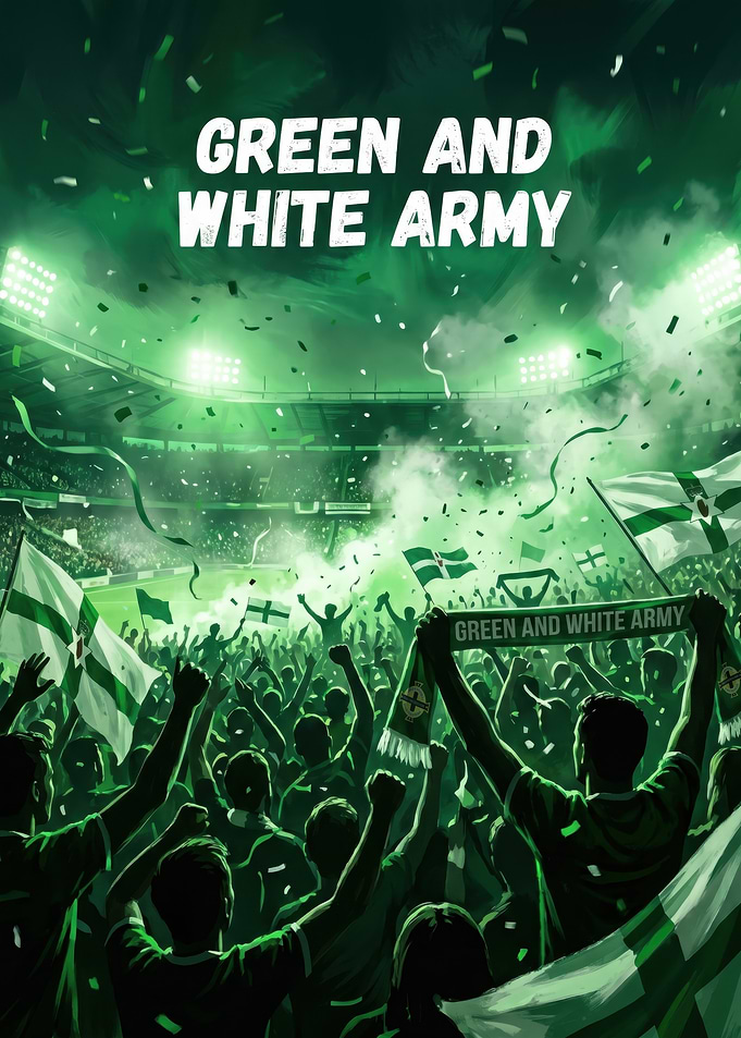 Green and White Army Soccer Fans
