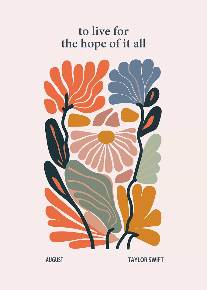 Taylor Swift August Floral Art