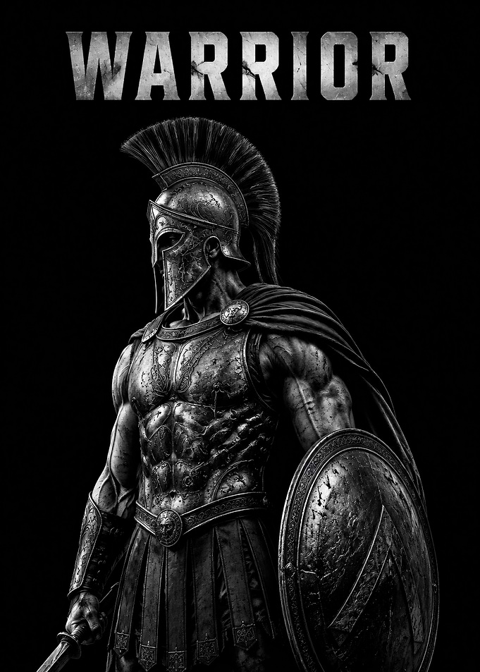 Warrior Spartan with Shield and Sword