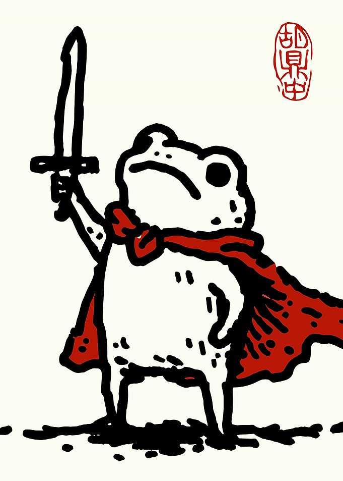 Frog Warrior with Sword and Cape