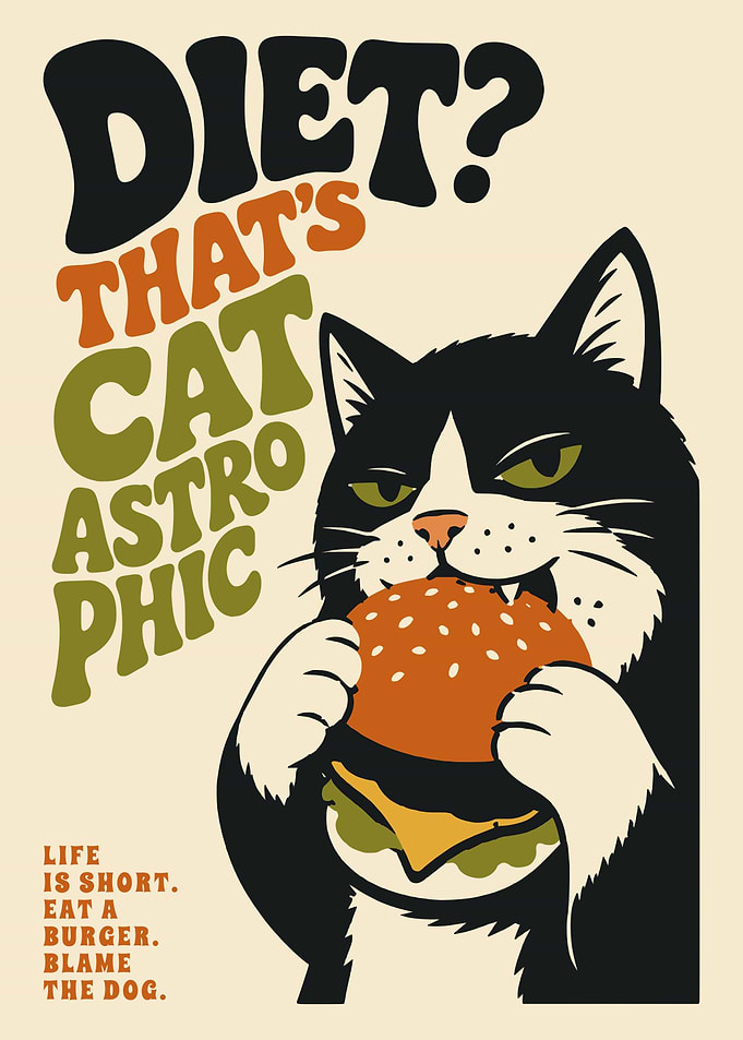 Diet Cat Poster Print