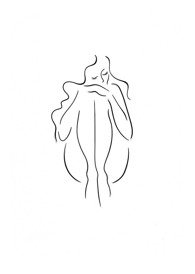 Minimalist Line Art of a Woman