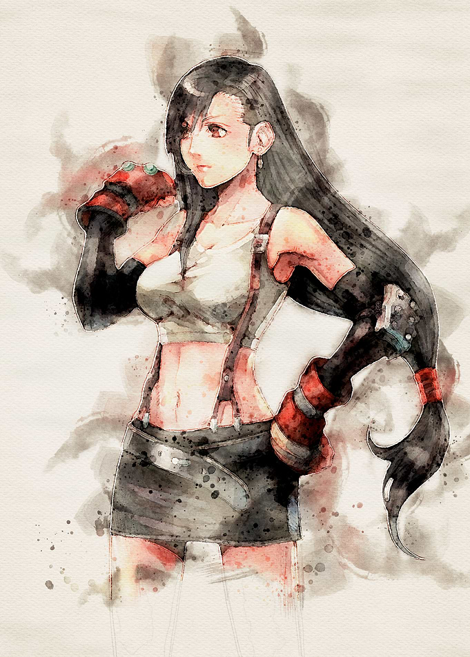 Tifa Lockhart Watercolor Art