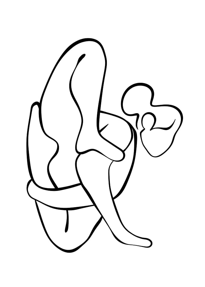 Abstract figure in yoga pose