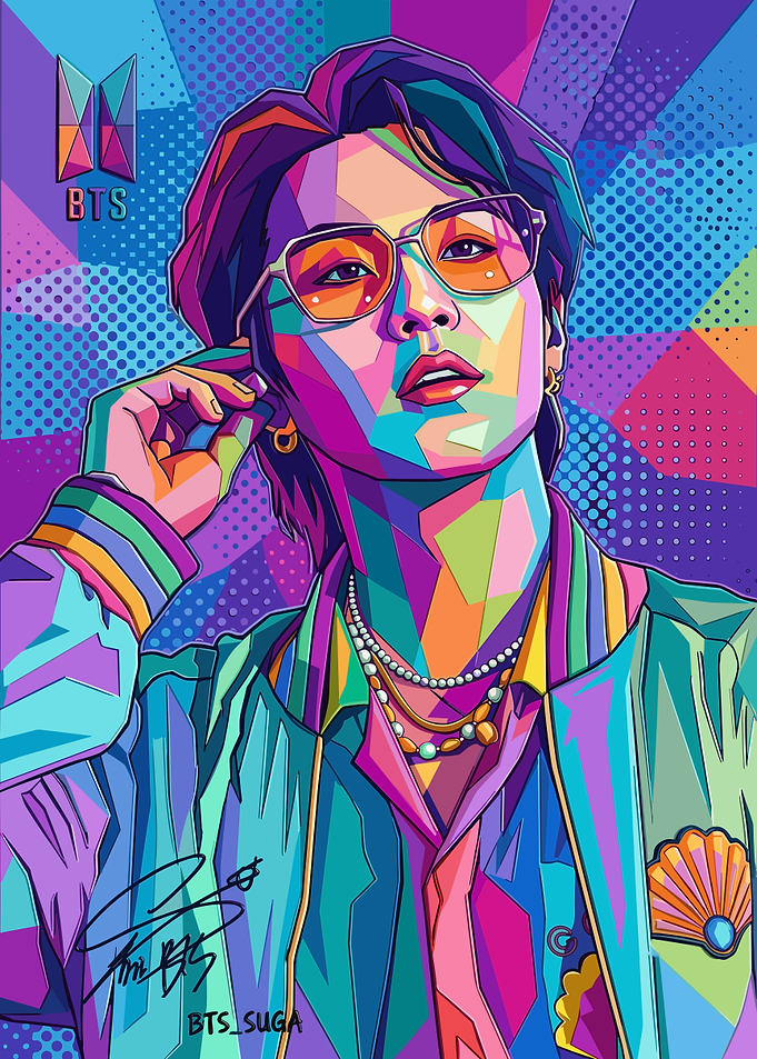 BTS Suga Pop Art Portrait