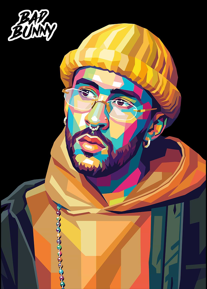 Bad Bunny Pop Art Portrait