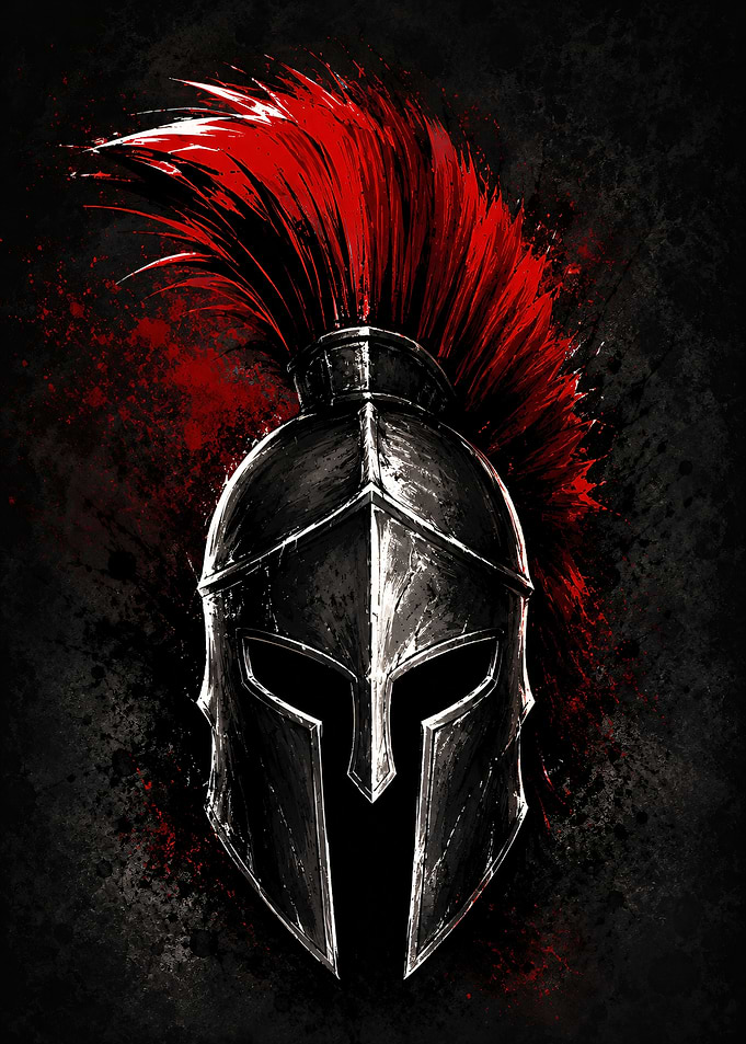 Spartan Helmet with Red Plume
