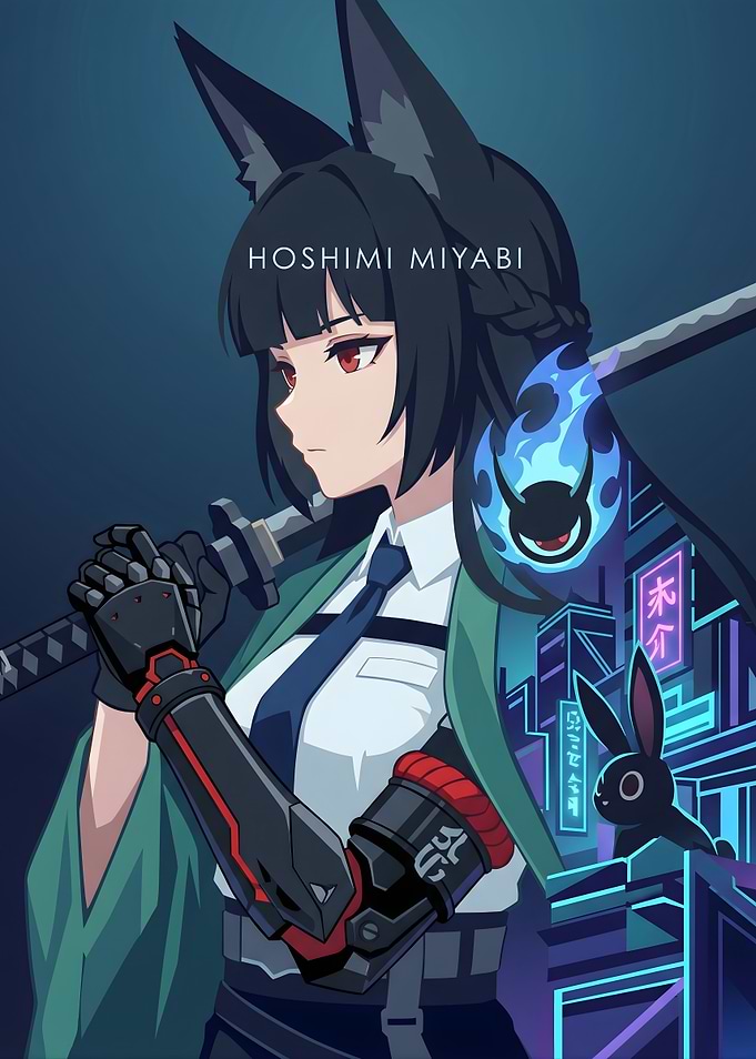 Zenless Zone Zero Hoshimi Miyabi Anime Character Art