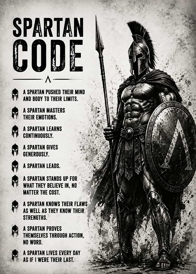 Spartan Code Motivational Poster