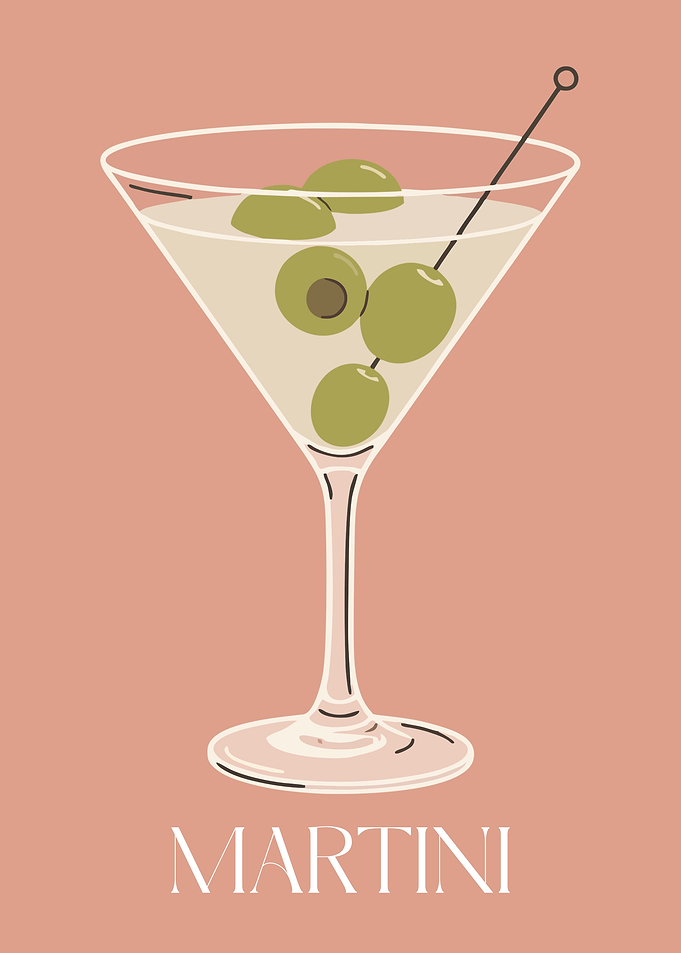 Martini Cocktail Minimalist Poster