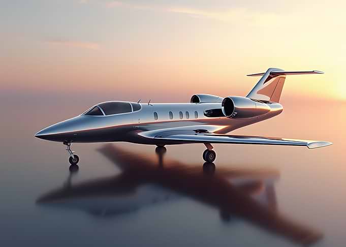 Luxury Private Jet at Sunset