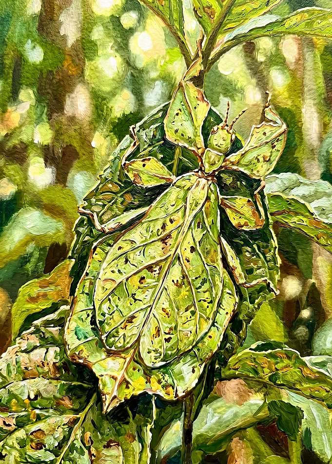Leaf Insect on Green Leaves