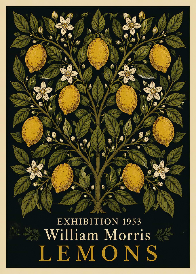 William Morris Lemons Exhibition Poster
