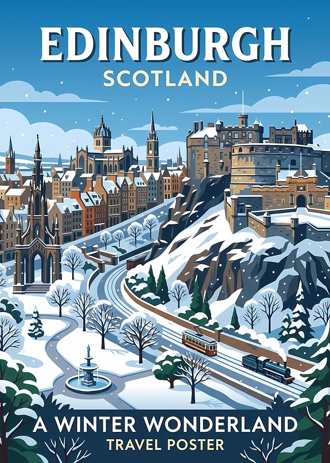 Edinburgh Winter Wonderland Travel Poster