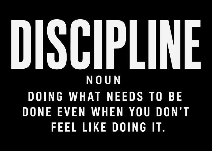 DISCIPLINE Definition Poster - Motivational Typography Wall Art for Success Mindset