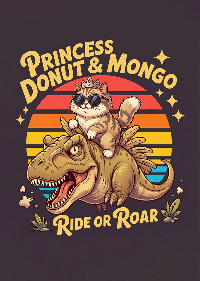 Cat Princess Donut & Mongo Ride or Roar dinosaur dungeon