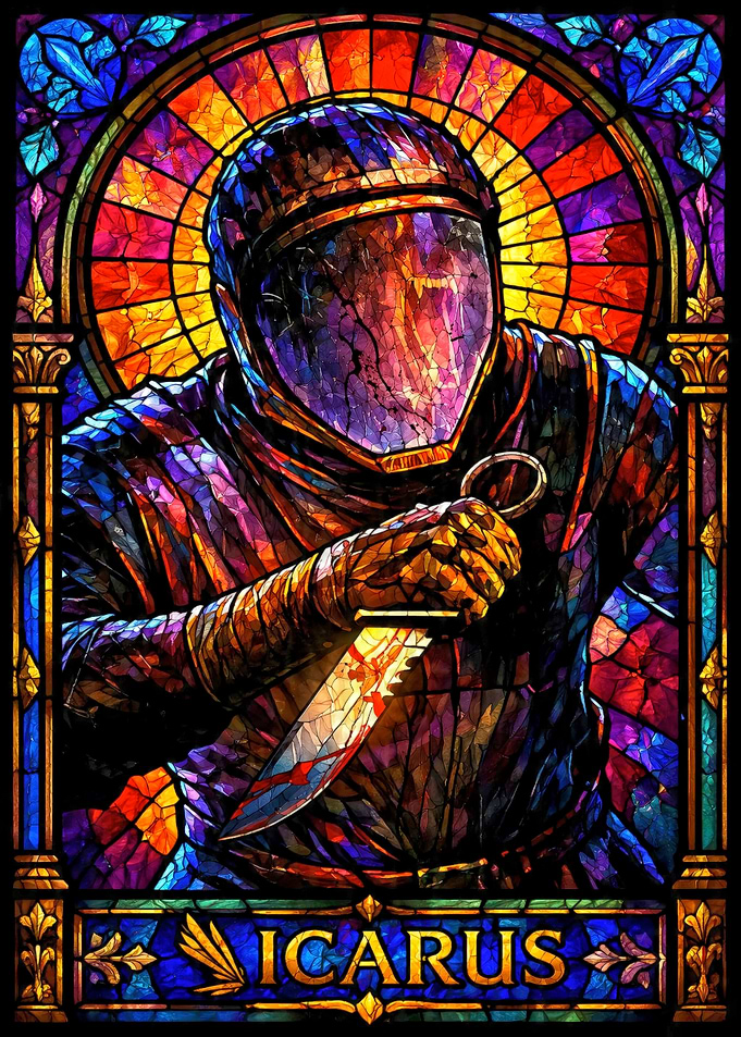Icarus Stained Glass Warrior