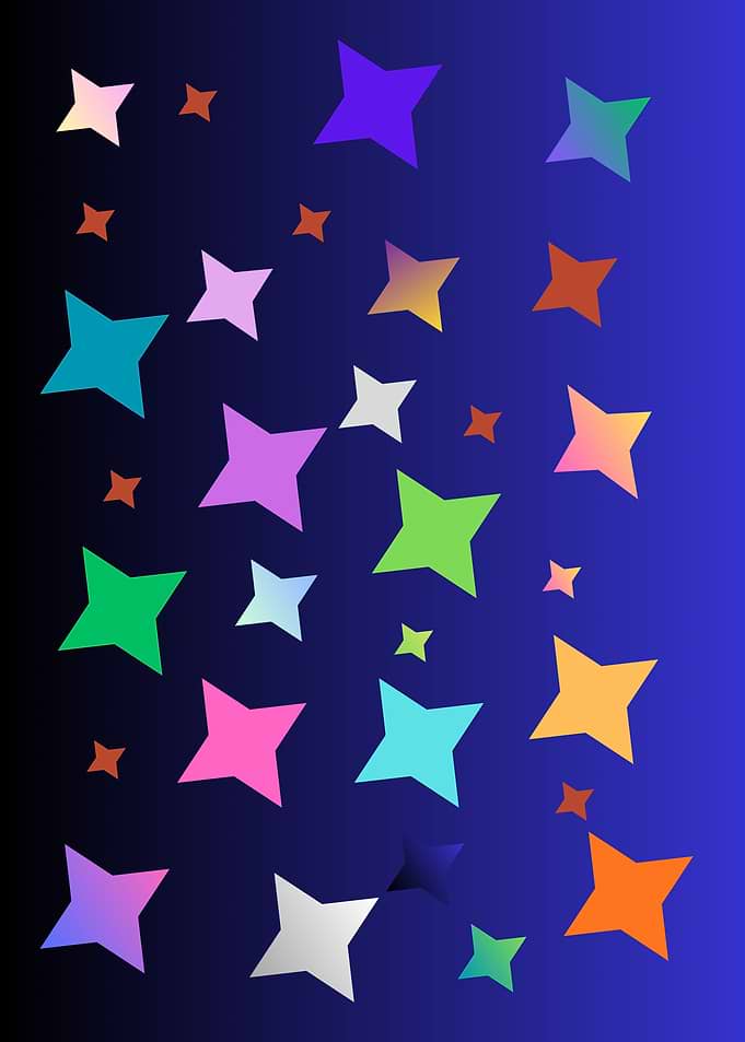 Colorful Stars on Gradient Background