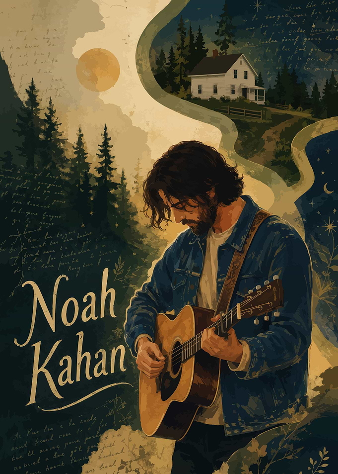 Noah Kahan Playing Guitar in Nature