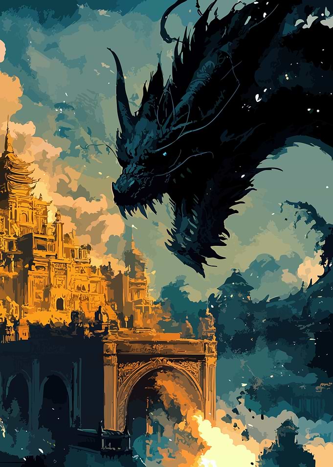 Dragon Over Ancient City