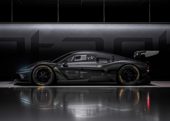 Sleek Black GT Race Car