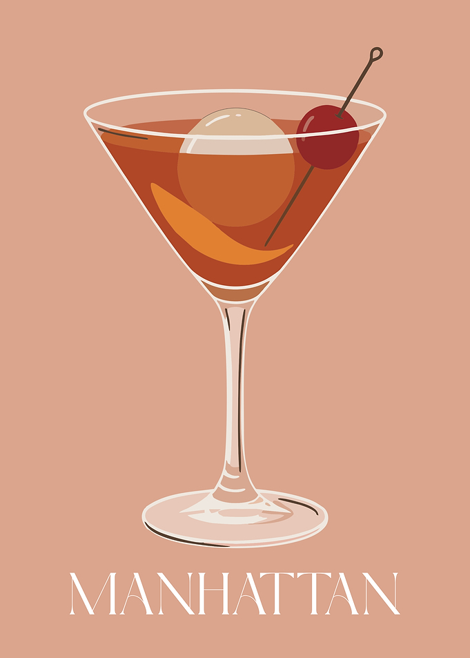 Manhattan Cocktail Minimalist Poster