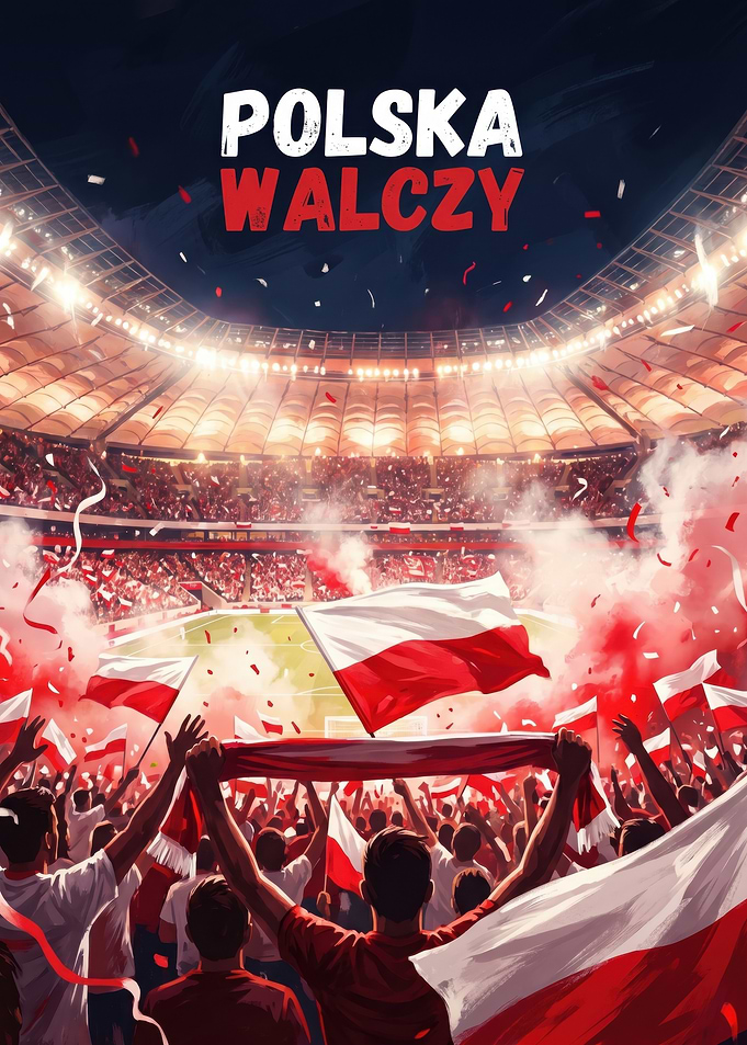 Polish Fans Celebrate in Stadium