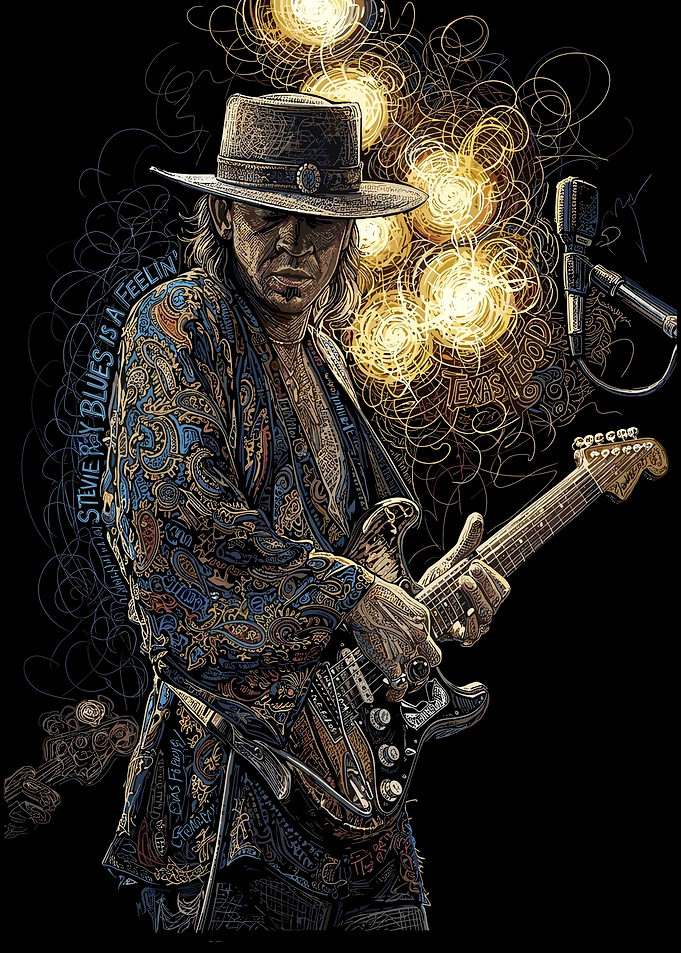 Stevie Ray Vaughan Playing Guitar
