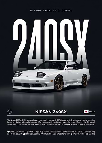 Nissan 240SX S13 Coupe Poster