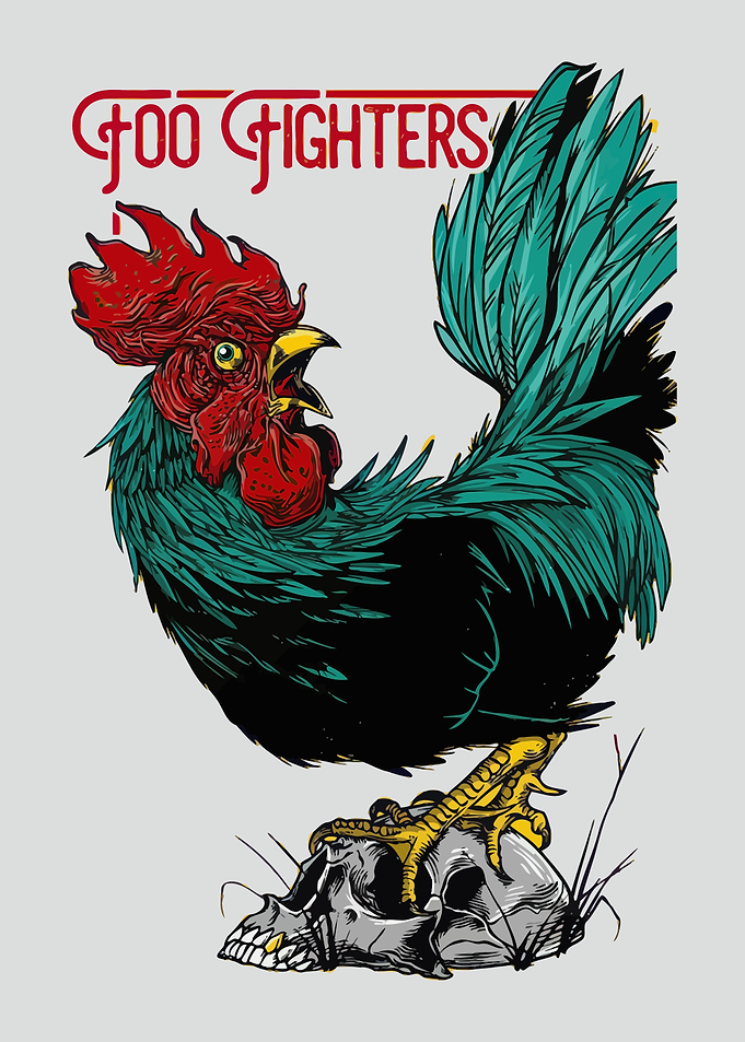 Foo Fighters Rooster on Skull