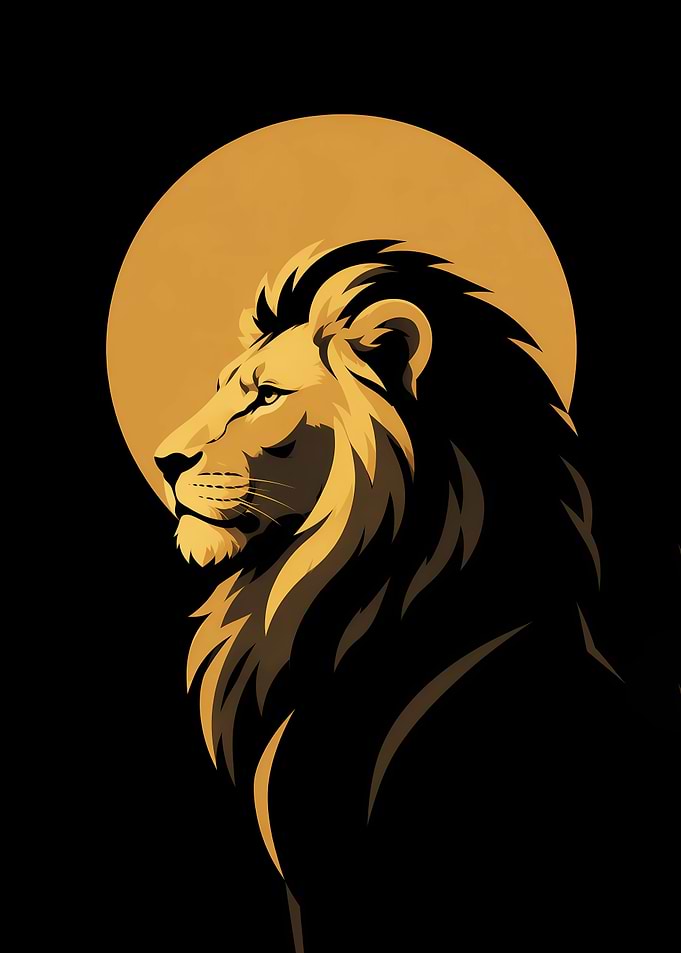Majestic Lion with Golden Halo