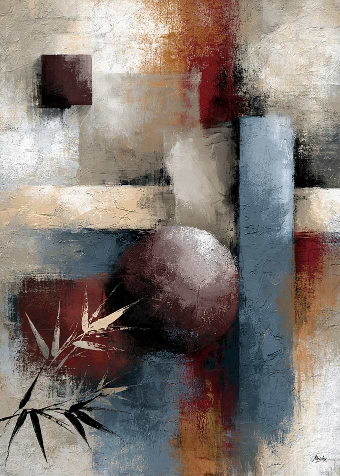 Wabi-Sabi Abstract Modernism No. 01 – Bamboo Silence Wall Art