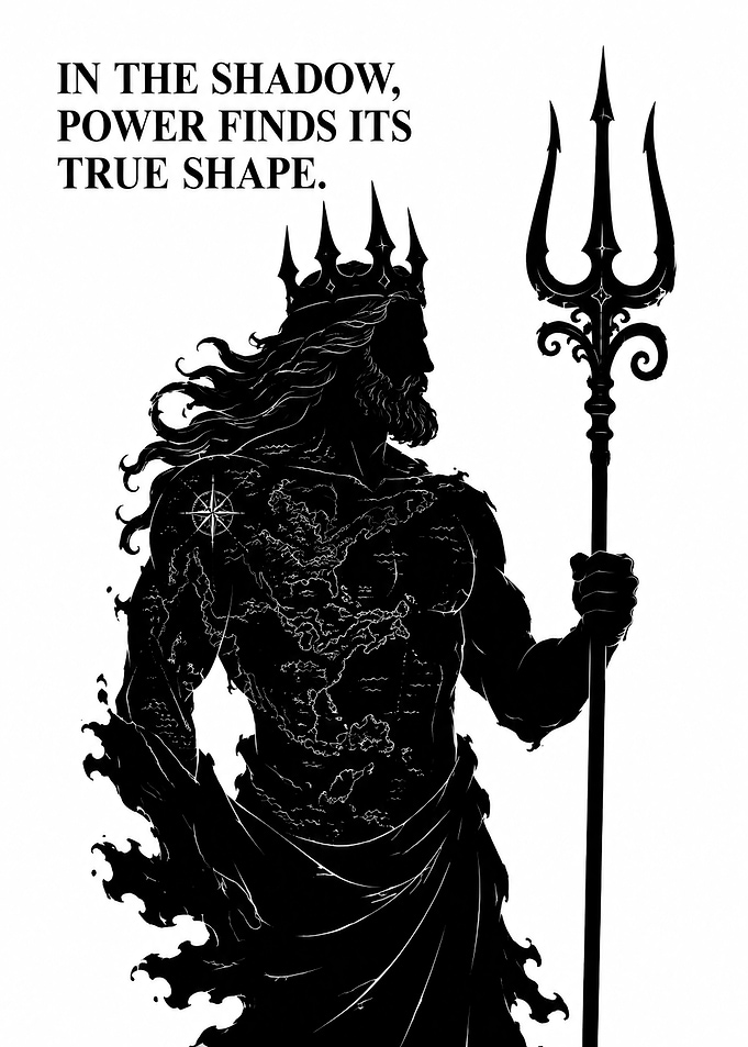 Silhouette of a King with a Map on his Body