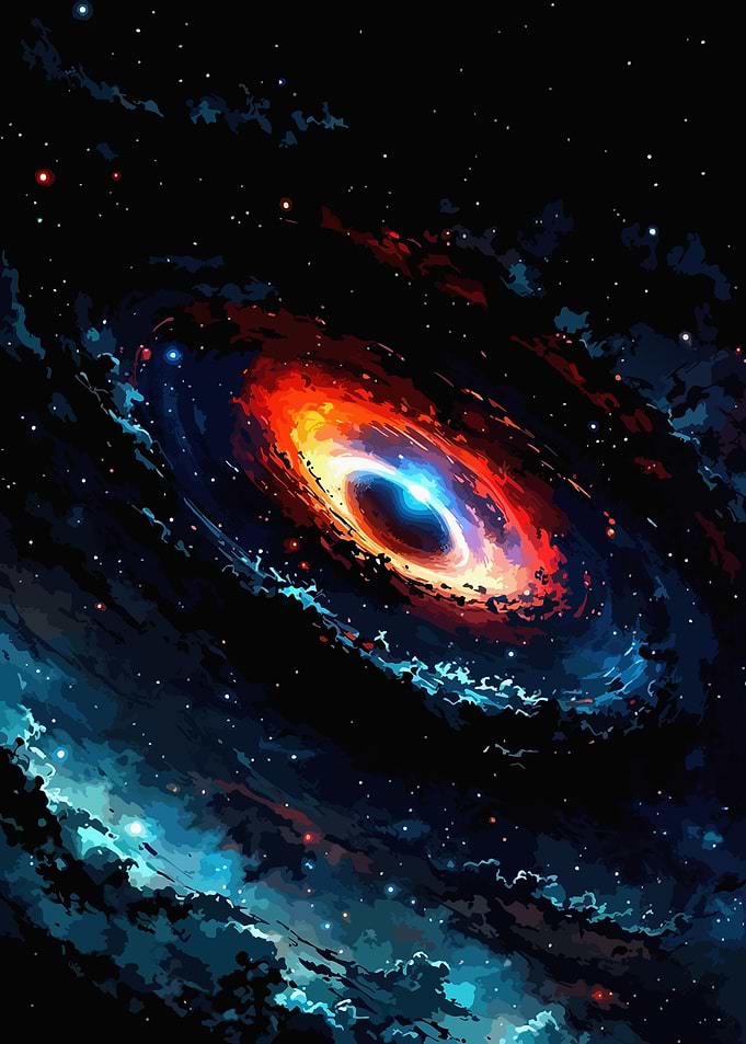 Vibrant Black Hole in Space
