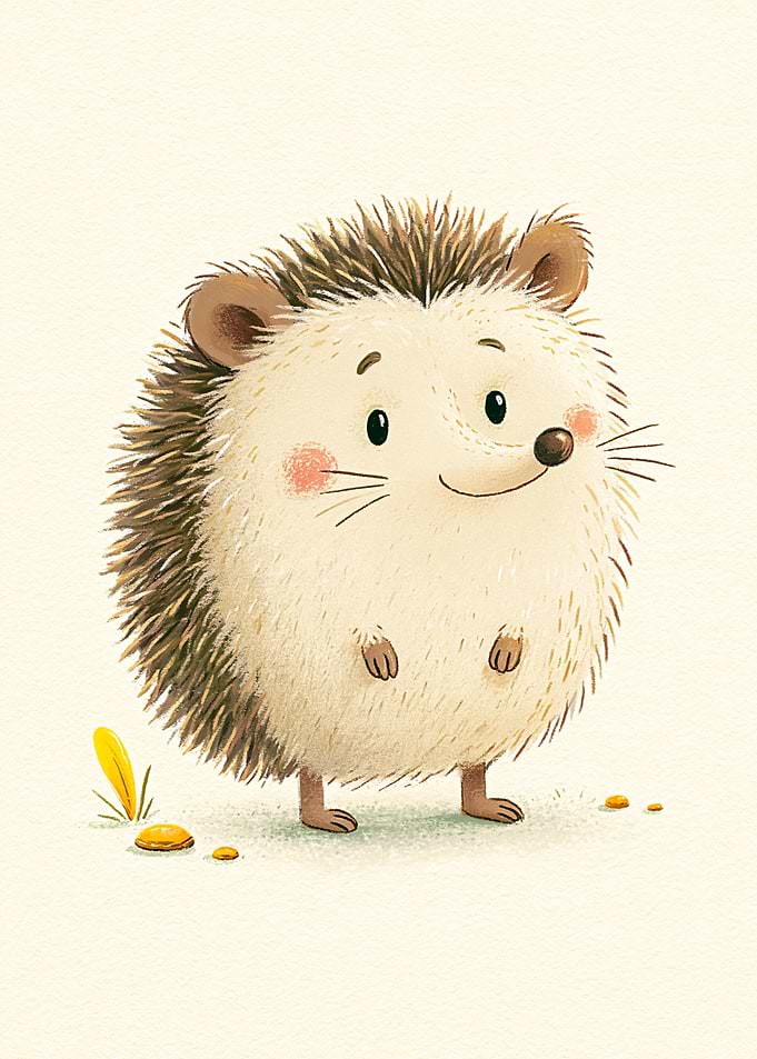 Cute Little Hedgehog - Adorable Neutral Animal Art