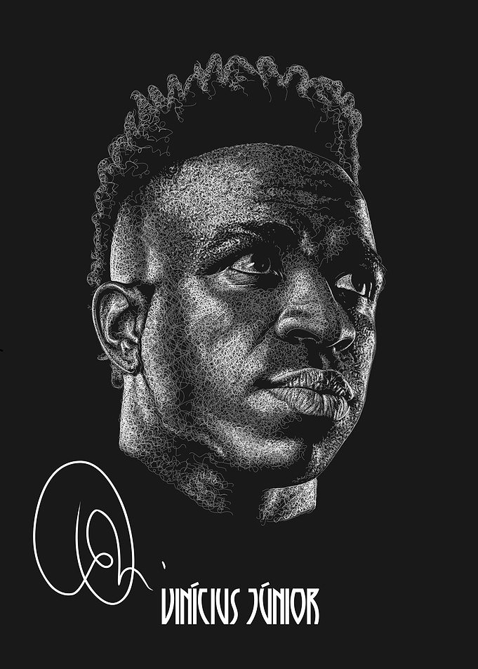 Vinícius Júnior Scribble Art Style