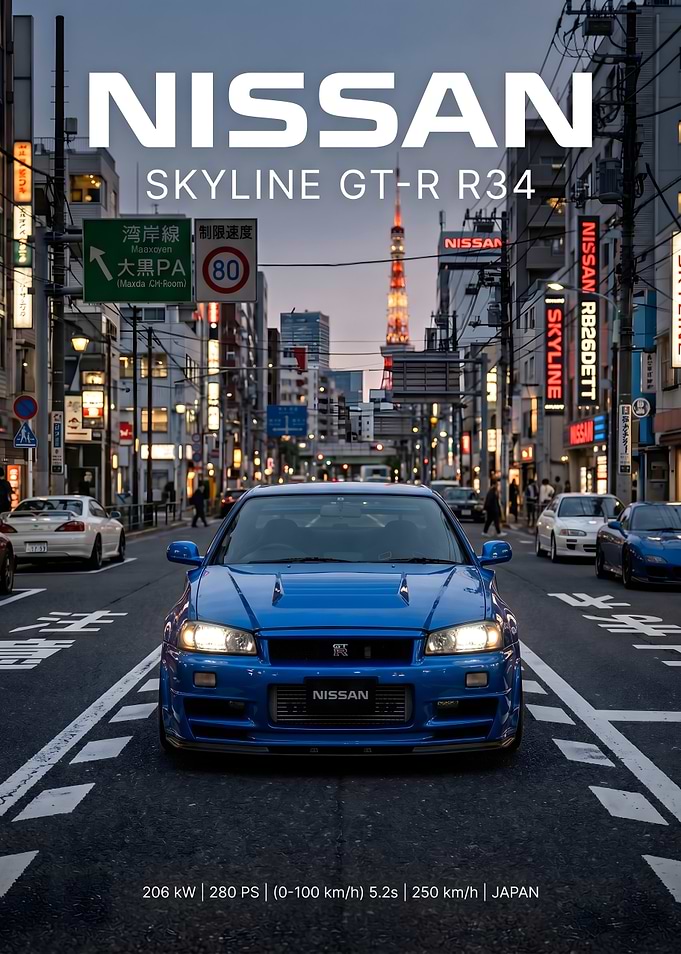 Nissan Skyline GT-R R34 in Tokyo