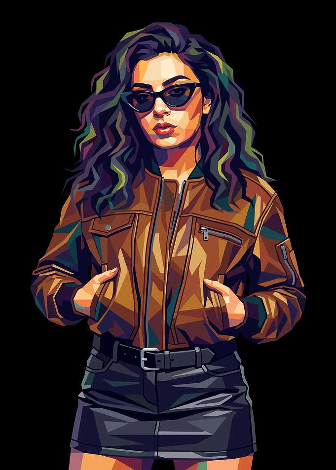 Charli XCXLeather Jacket and Sunglasses
