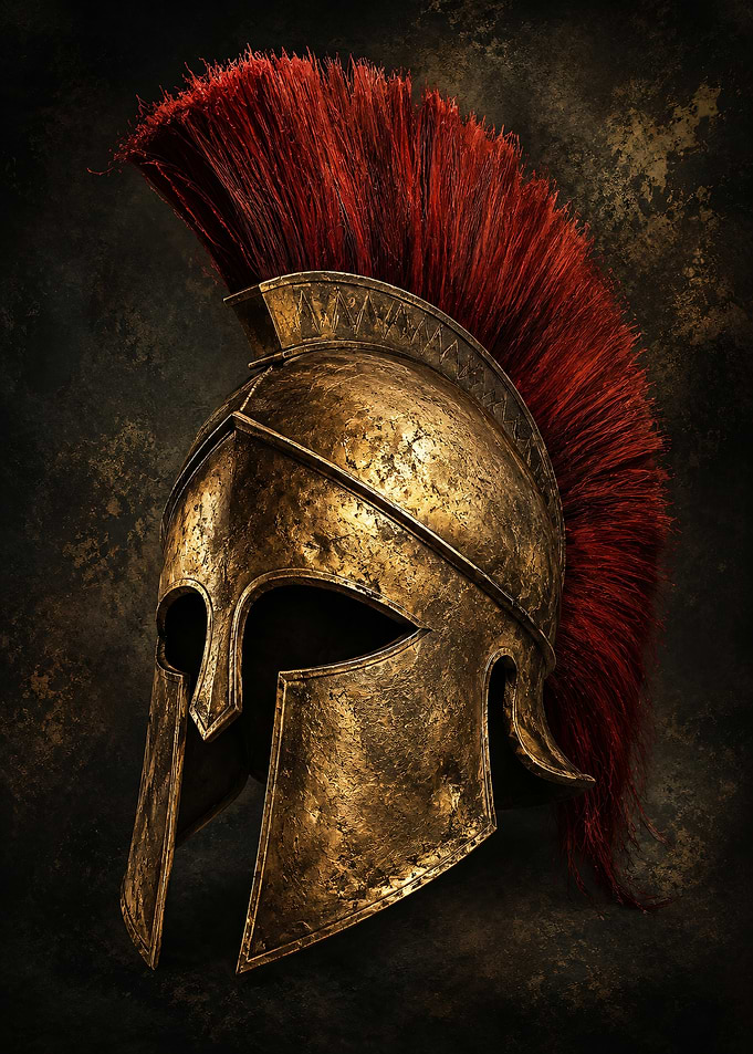 Spartan Helmet with Red Plume