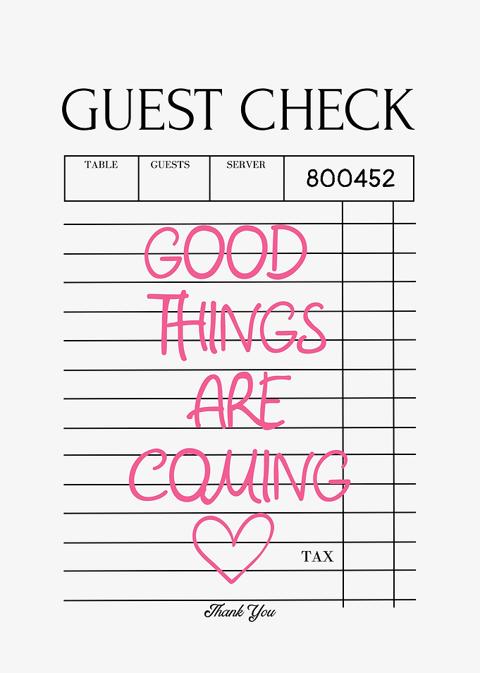 Guest Check with Inspirational Message