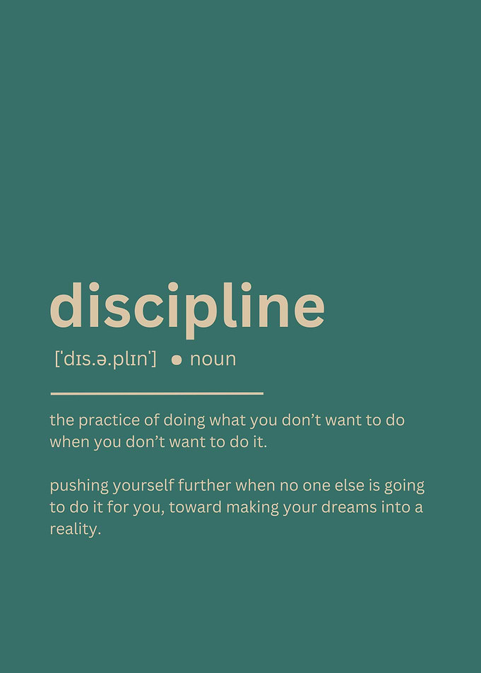 Discipline Definition motivation wall art